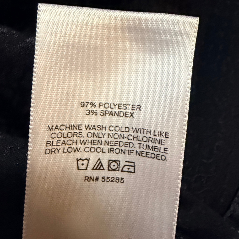 Express Satin Jacquard Wrap Blouse – Deep Navy (Almost Black) Size S - Picture 7 of 10